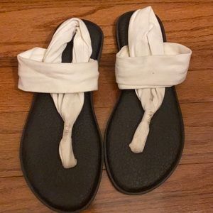 white sanuk sandals